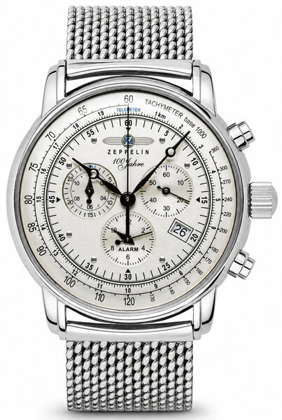 Zeppelin Zeppelin 7680M-1 100 Jahre Zeppelin chronograaf horloge 42 mm