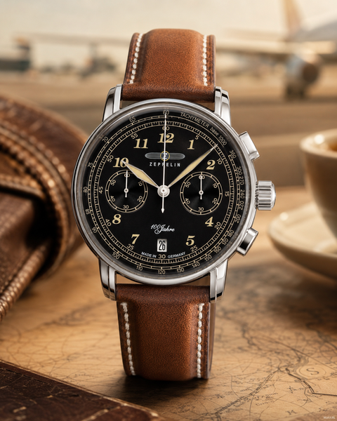 Zeppelin Zeppelin 7674-3 100 Jahre Zeppelin chronograaf horloge 42 mm