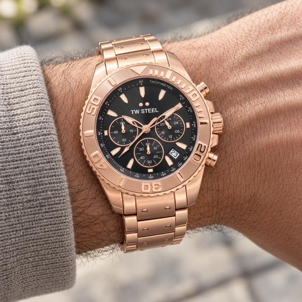 TW Steel TW Steel TWVA12 Vanceur Diver Rose Noir chronograaf horloge