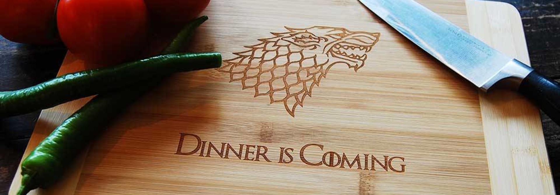 Dinner Is Coming Cutting Board