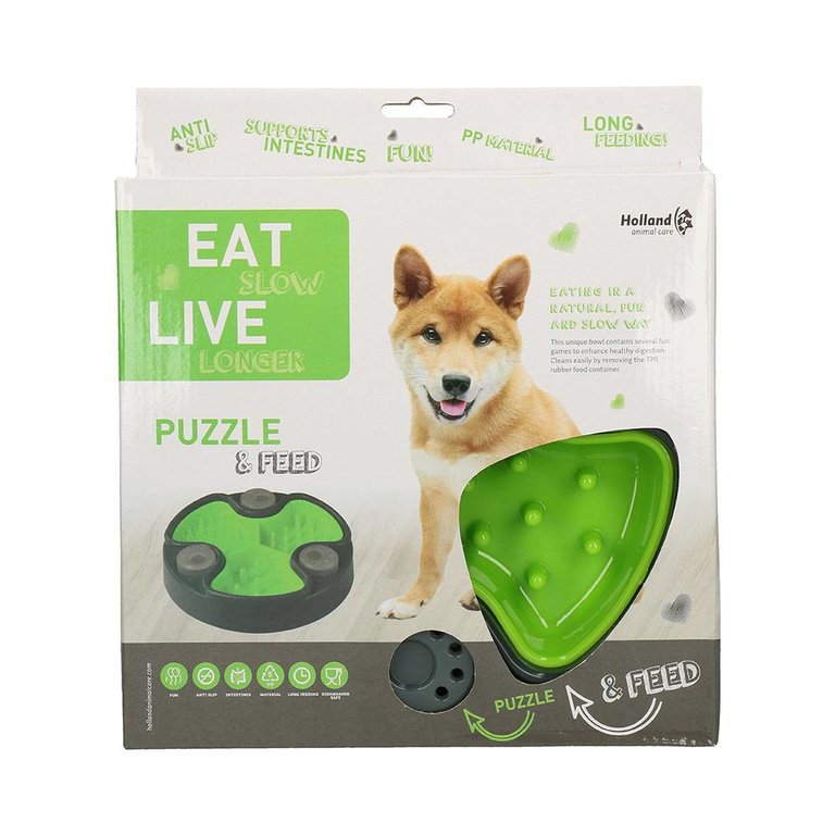 Gamelle Eat Slow Puzzle & Feed Vert