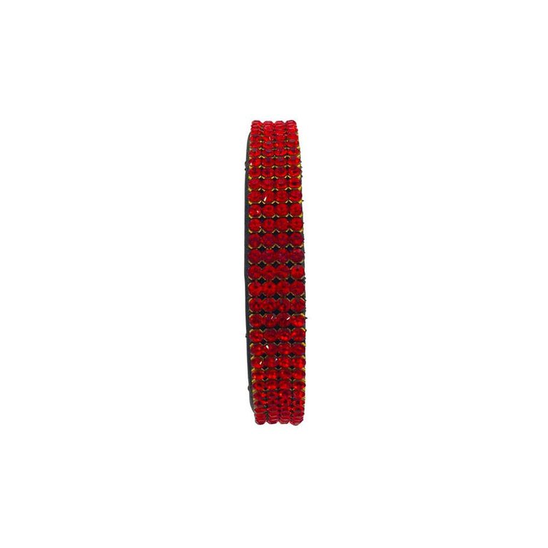 Collier Diamond Dogs 4 Rangées Swarovski Rouge