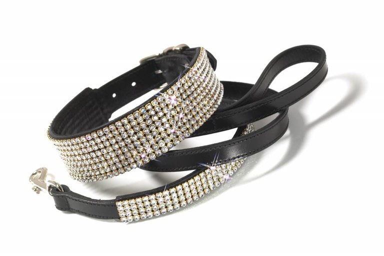 Collier Diamond Dogs 8 Rangées Swarovski Blanc