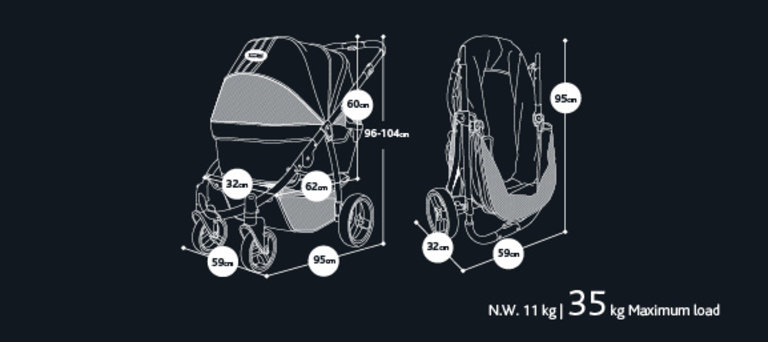 Innopet EXCLU WEB - Poussette Innopet Buggy Retro Bleu Marine