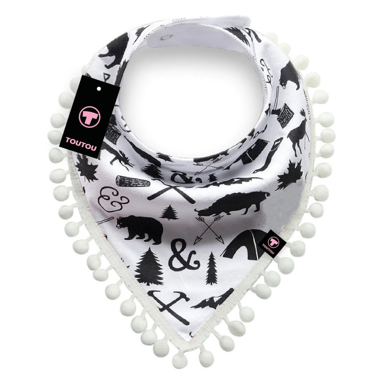 The Toutou Bandana Toutou Pompon Motif Campeur