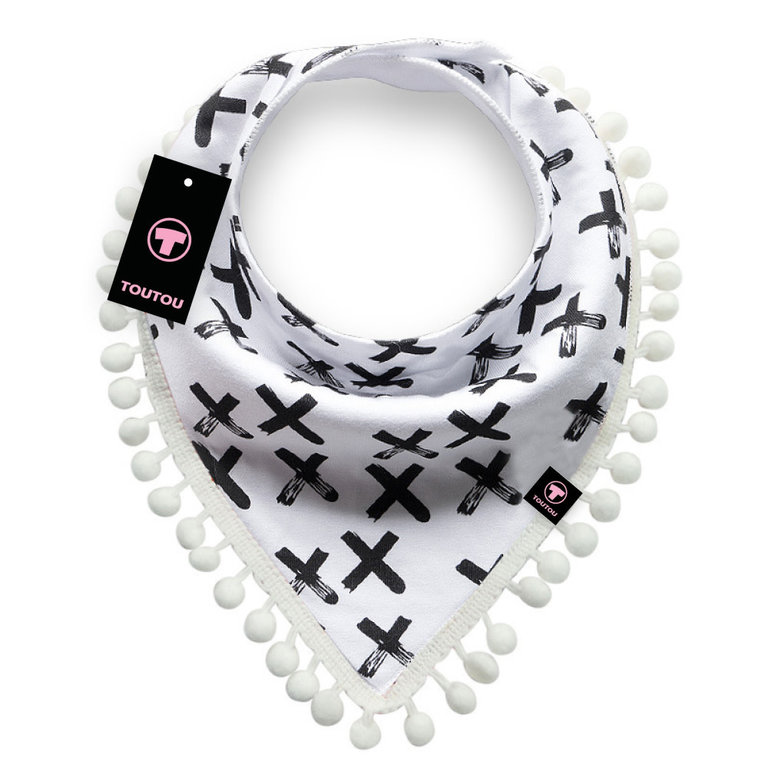 The Toutou Bandana Toutou Pompon Motif Croix