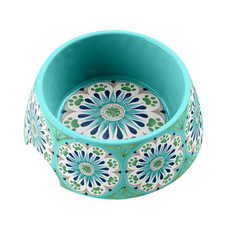 The Toutou Gamelle Carmel Turquoise Medium The Toutou Gamelle Carmel Turquoise Medium