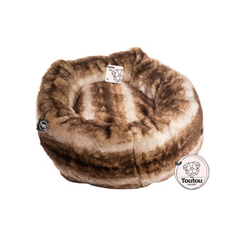 The Toutou Coussin Apaisant Fausse Fourrure Luxe Rayée Brun The Toutou Coussin Apaisant Fausse Fourrure Luxe Rayée Brun