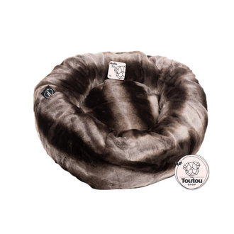 The Toutou Coussin Apaisant Fausse Fourrure Luxe Rayée Noir The Toutou Coussin Apaisant Fausse Fourrure Luxe Rayée Noir