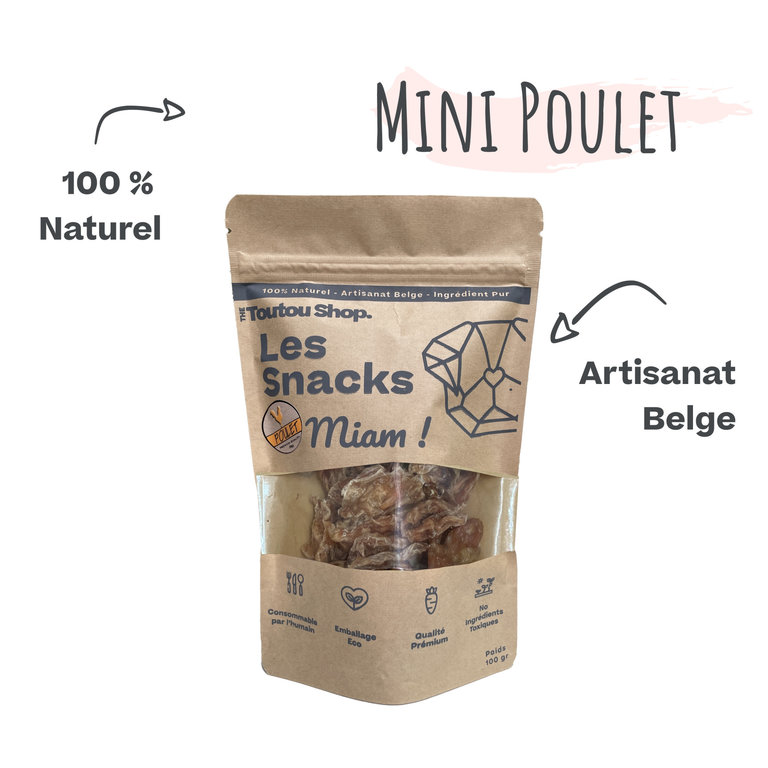 The Toutou Snack Toutou Mini Poulet 100% Naturel 100 Gr