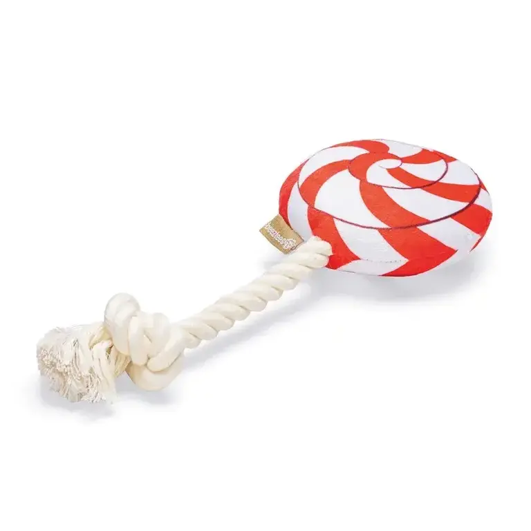 DistriDog Peluche Noël Lolly Pop avec corde