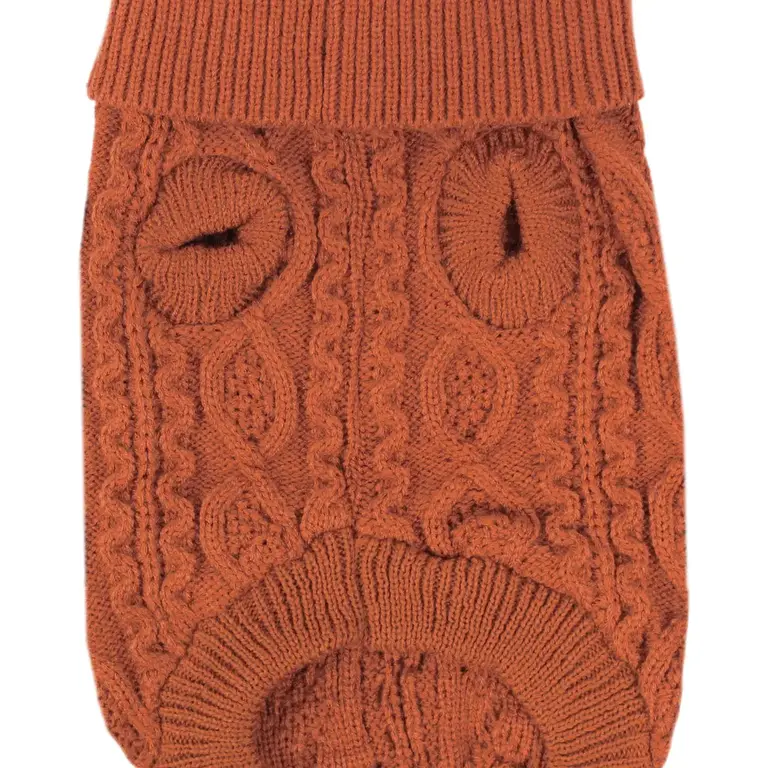 Parisian Pet Pull en maille torsadée Terracotta