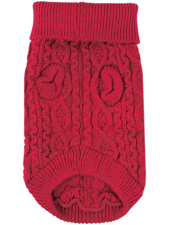 Parisian Pet Pull en maille torsadée Rouge