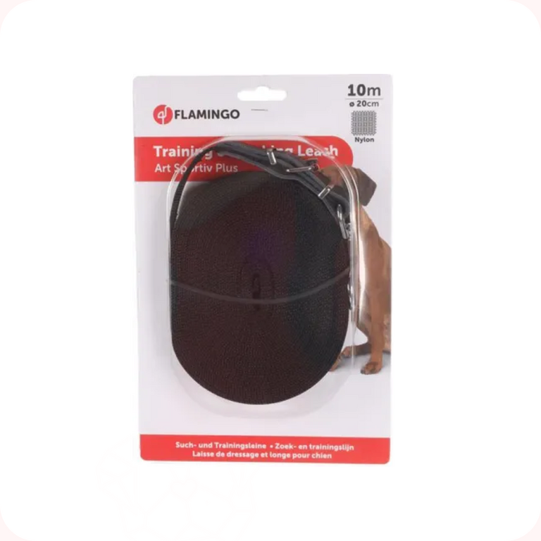 Flamingo Laisse d'Entrainement et à Pister Noire 10m