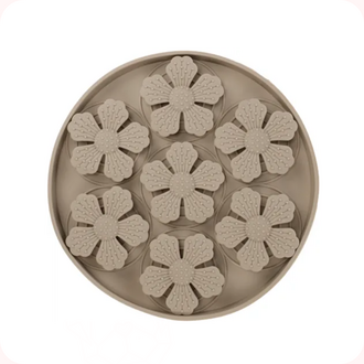 Flamingo Tapis à Lécher Fleur Rond Taupe