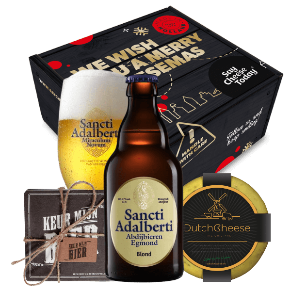 Sancti Adalberti Egmondse Blonde Bier & Kaas Kerstpakket