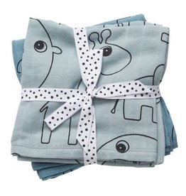 Done by Deer Burp cloth 2-pack Contour Blue