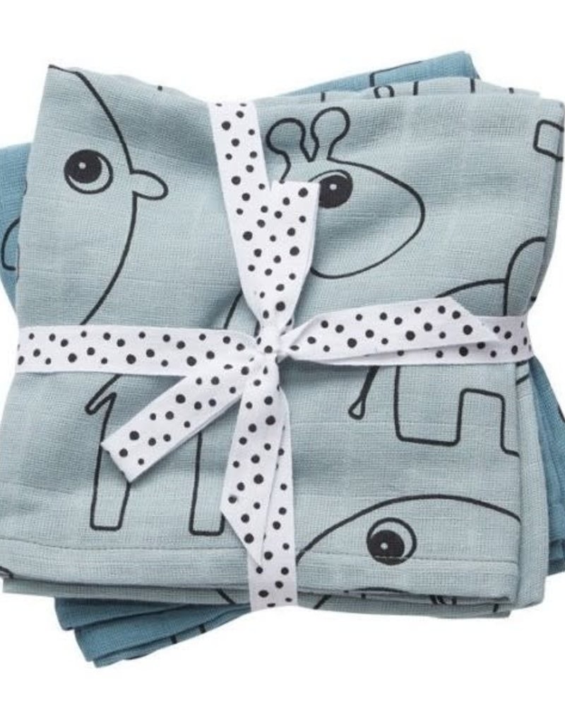 Done by Deer Burp cloth 2-pack Contour Blue