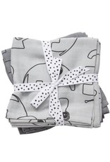 Done by Deer Burp cloth 2-pack Contour Grey