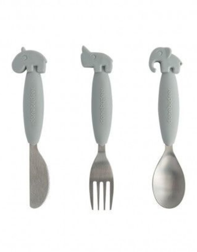 Done by Deer YummyPlus easygrip cutlery set Deer friends Grey