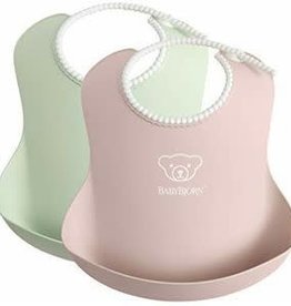 BabyBjörn Baby bib 2pcs Powder Green/Powder Pink