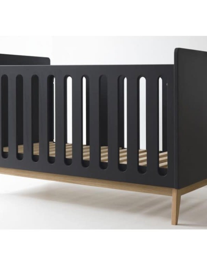 Pericles Baby Bed 120x60cm Omvormbaar tot zitbank - Pure Black