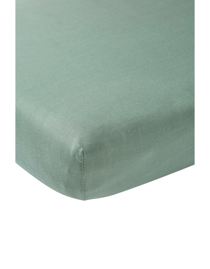 Meyco Drap housse jersey - Stone green - 60x120cm