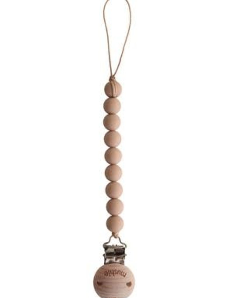 Mushie Fopspeenketting pale taupe