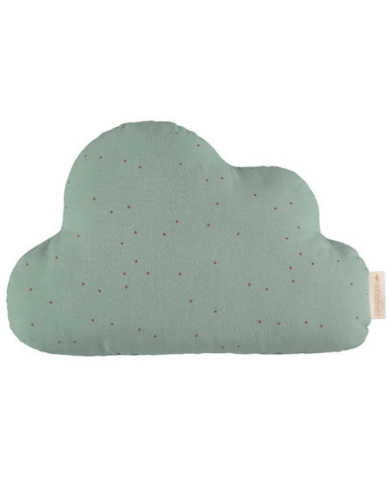 Nobodinoz Coussin Cloud • toffee sweet dots eden green