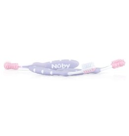 Nuby Lot de 3 brosses à dents rose (1x 3m +, 1x 6m +, 1x 12m +)