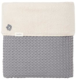 Koeka Couverture lit bébé wafel/teddy Oslo 100x150 - Steel grey/pebble