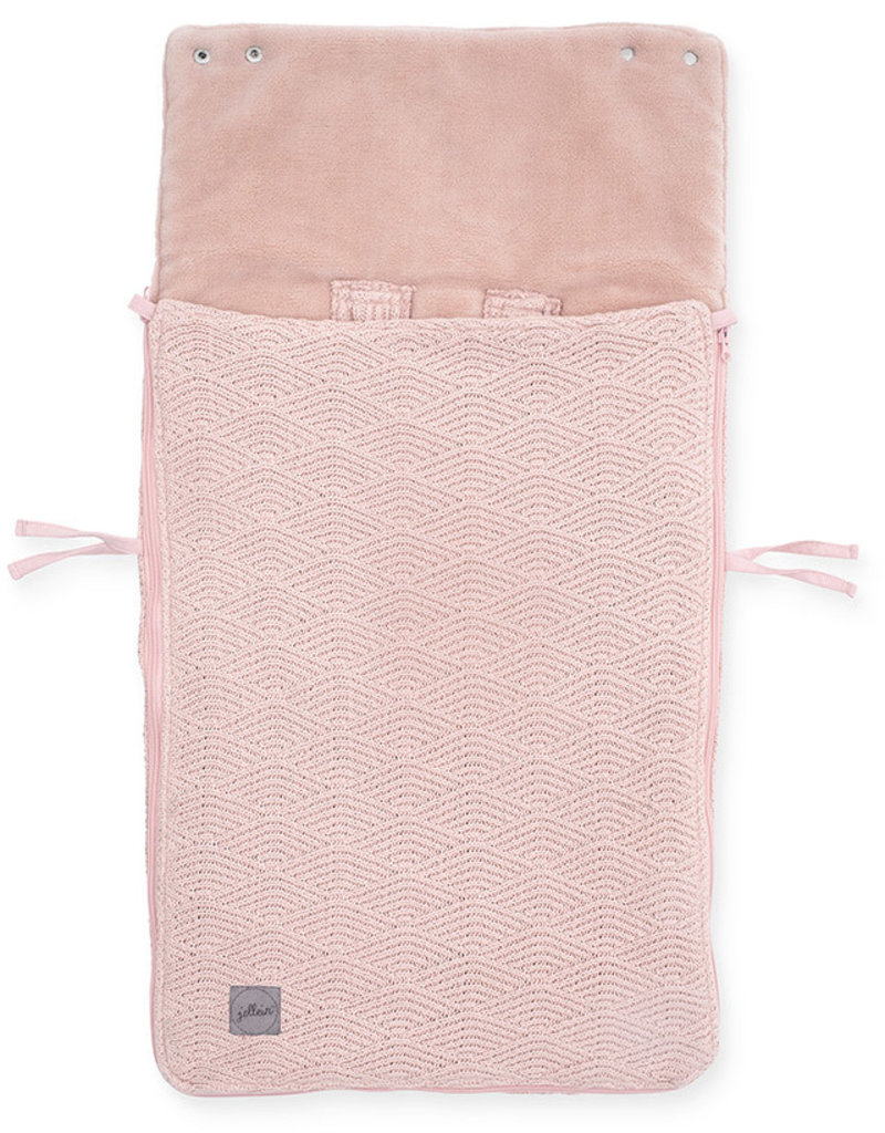 Jollein Voetenzak voor Autostoel & Kinderwagen - River Knit - Pale Pink