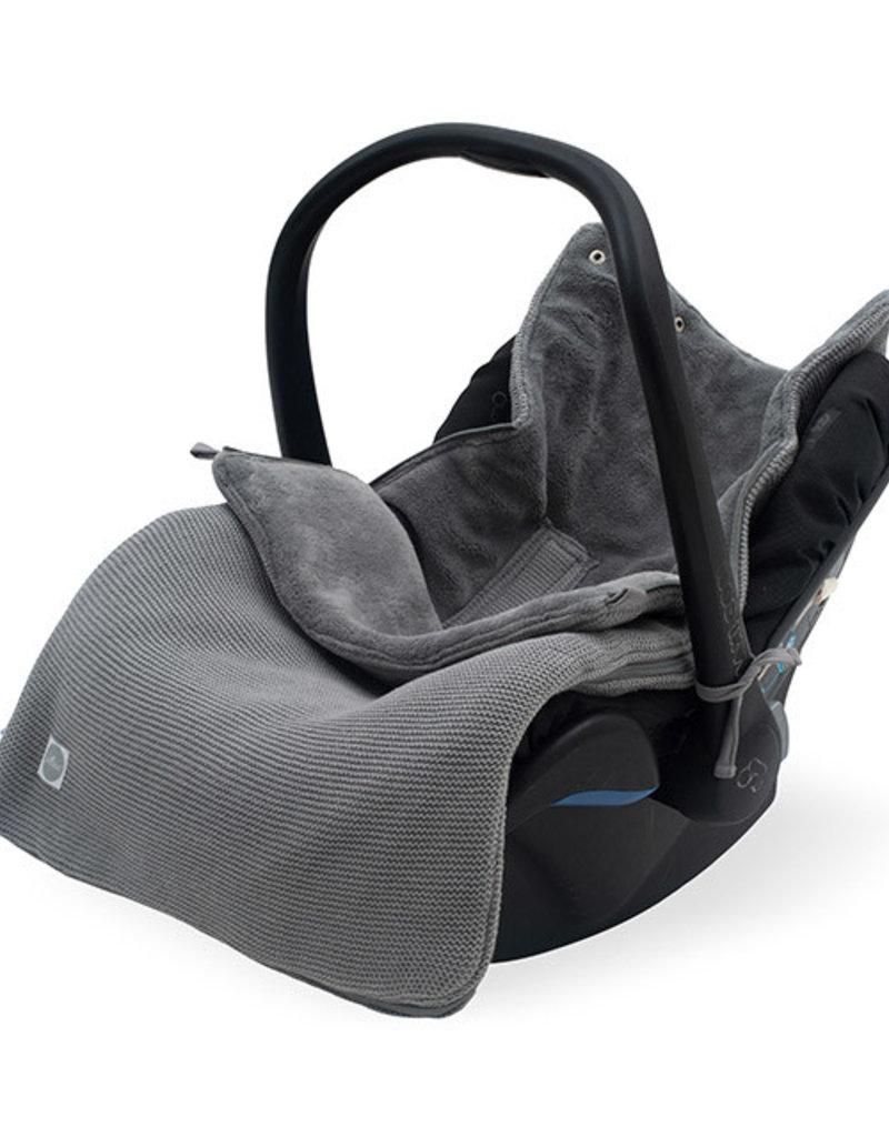 Jollein Voetenzak voor Autostoel & Kinderwagen - Basic Knit - Stone Grey