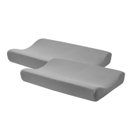 Meyco Housse matelas à langer 2-pack Basic jersey gris