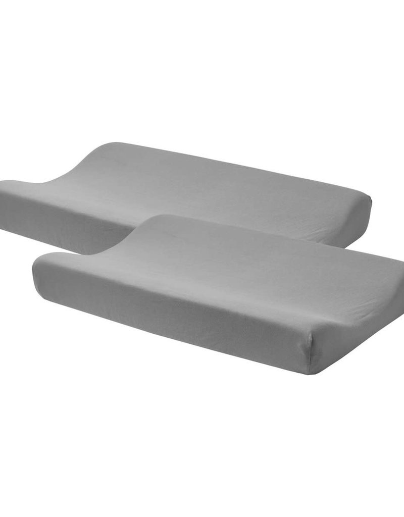 Meyco Housse matelas à langer 2-pack Basic jersey gris