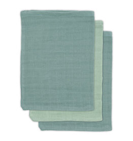 Jollein Débarbouillettes douces bambou vert cendre - pack de 3