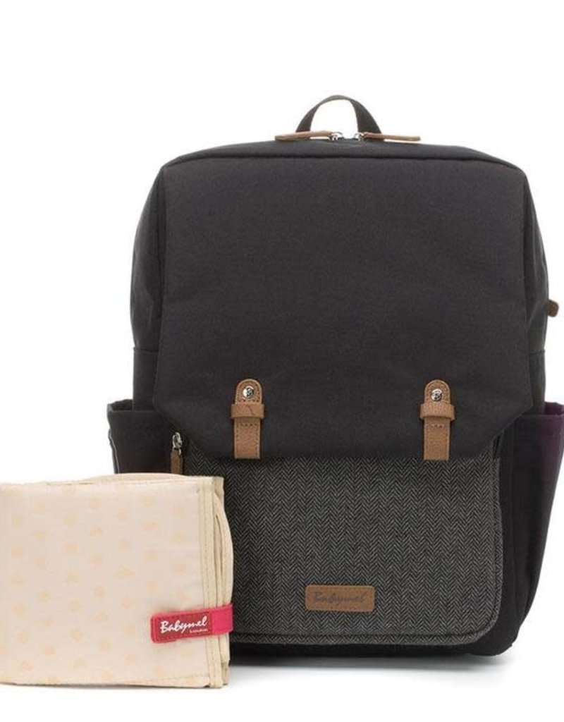 Babymel George eco Changing Backpack Black/Tweed