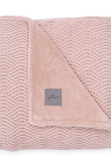 Jollein Deken 100x150cm River knit pale pink/coral fleece