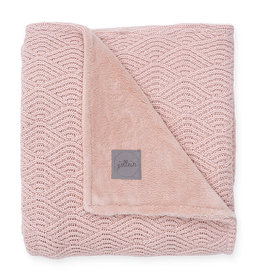 Jollein Couverture 100x150cm River knit pale pink/coral fleece