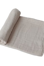 Mushie Muslin Swaddle Blanket Organic Cotton (Fog)