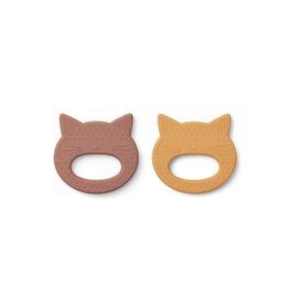 Liewood Geo Teether 2 Pack - Cat rose/yellow mellow