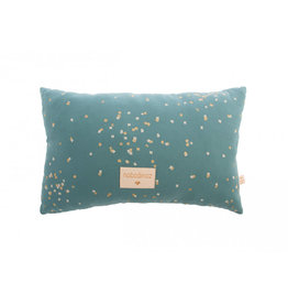 Nobodinoz Laurel cushion • gold confetti magic green