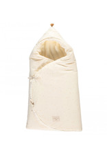 Nobodinoz Cozy 0-3M winter baby nest bag • honey sweet dots natural