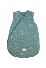 Nobodinoz Cocoon midseason sleeping bag • gold confetti magic green • 0-6m