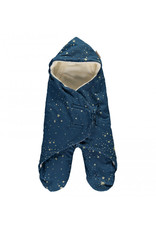 Nobodinoz Kiss Me 0-6M mid-season baby wrap • gold stella night blue