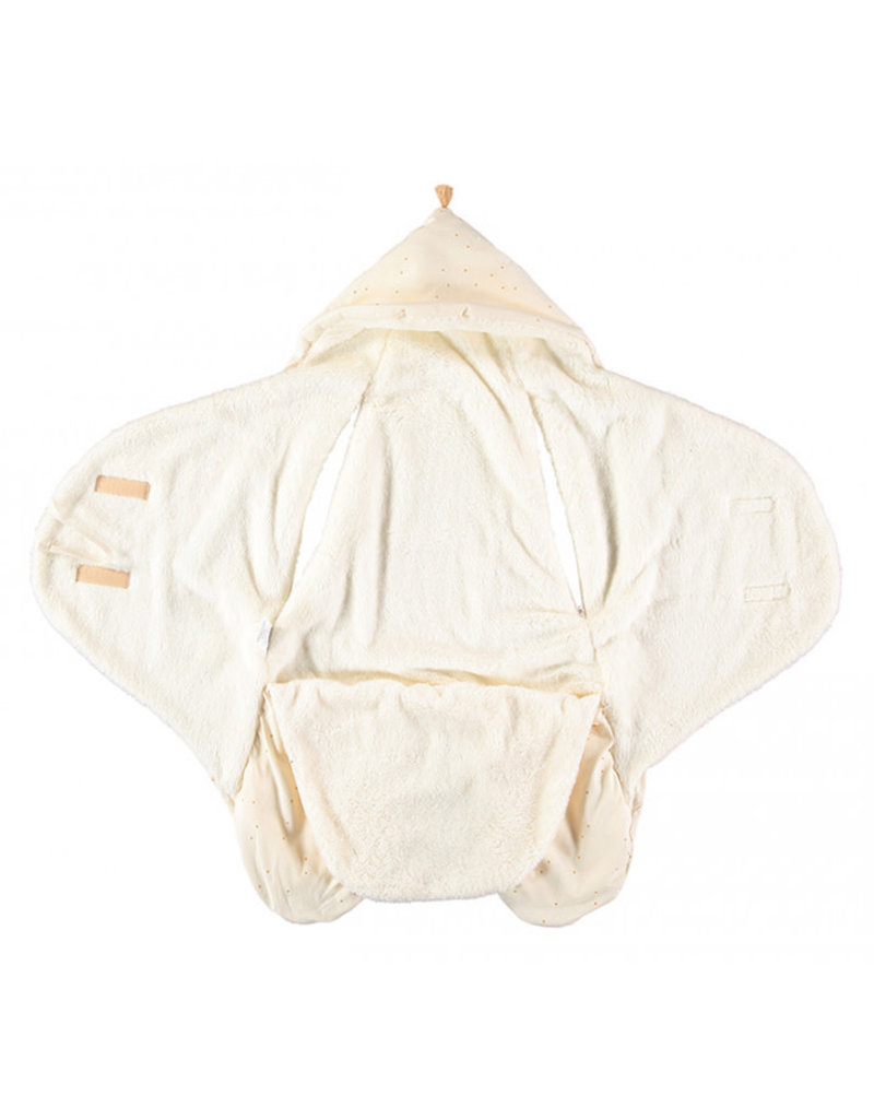 Nobodinoz Kiss Me 0-6M mid-season baby wrap • honey sweet dots natural