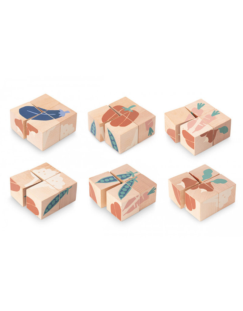 Nobodinoz Veggies wooden cubes