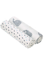 Lässig Lässig - Heavenly soft Swaddle XL 2pcs Little Water Whale