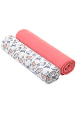 Lässig Lässig - Heavenly Soft Swaddle XL 2pcs Glama Lama Coral