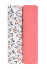 Lässig Lässig - Heavenly Soft Swaddle XL 2pcs Glama Lama Coral